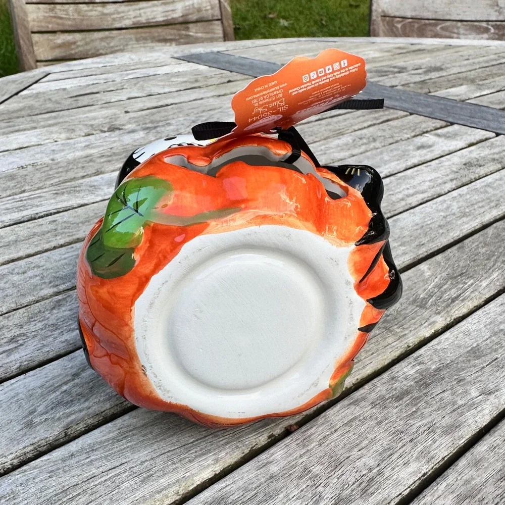 Sanrio Hello Kitty Skeleton Pumpkin Ceramic Tea Light Candle Holder Halloween